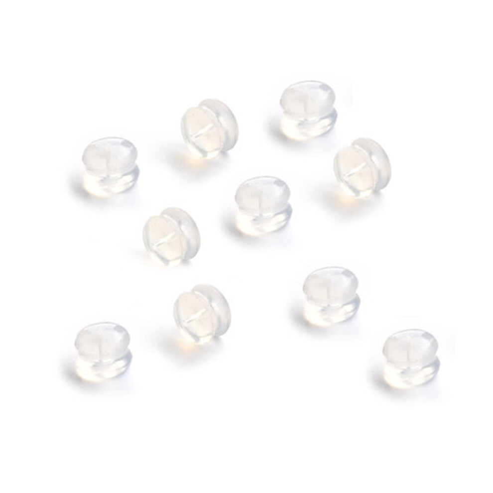 10X Earring Back Plugs Transparent Stopper Earrings Caps Silicone