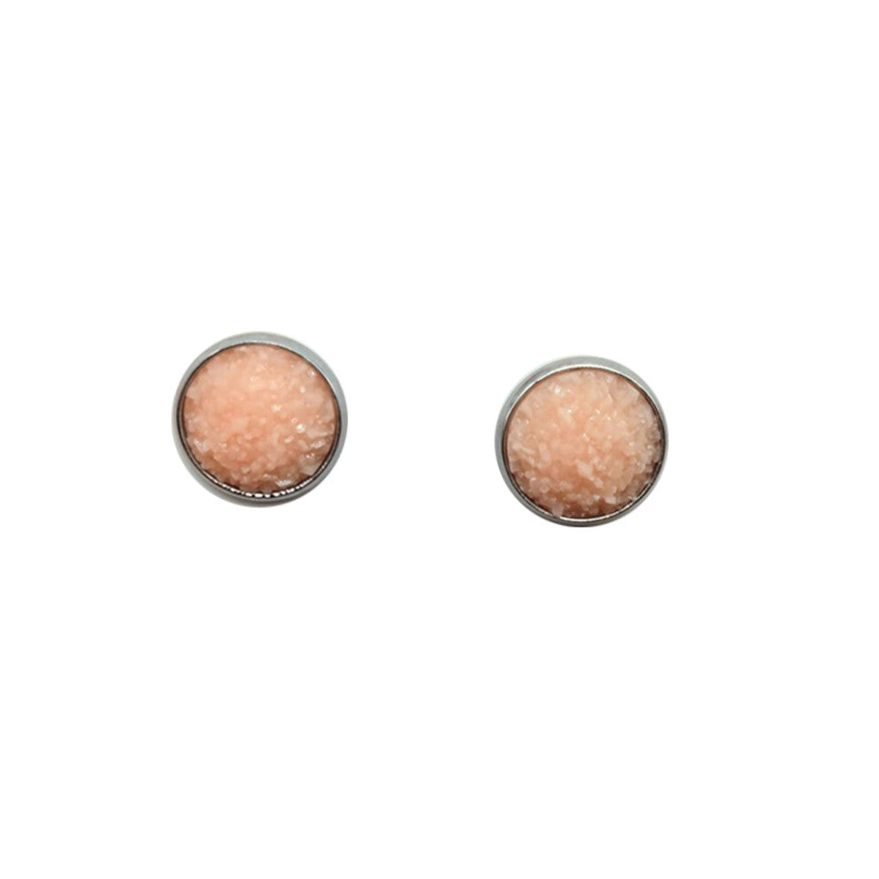 (Type13, 13) 12mm Druzy Ear Stud Earrings Wear-resistant Stainless Steel Eardrop
