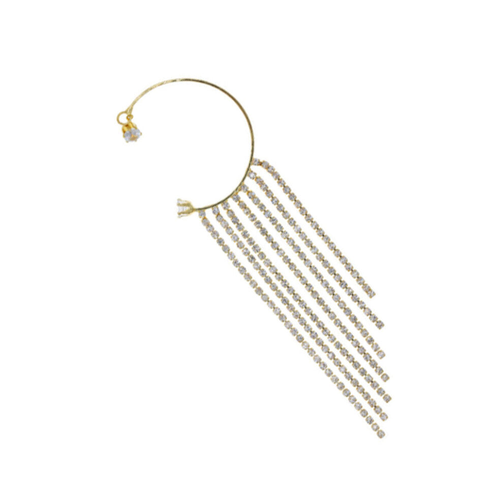 (Golden Single) Earrings Sparkling Eardrop Earring Easy Matching Jewelry Accessory