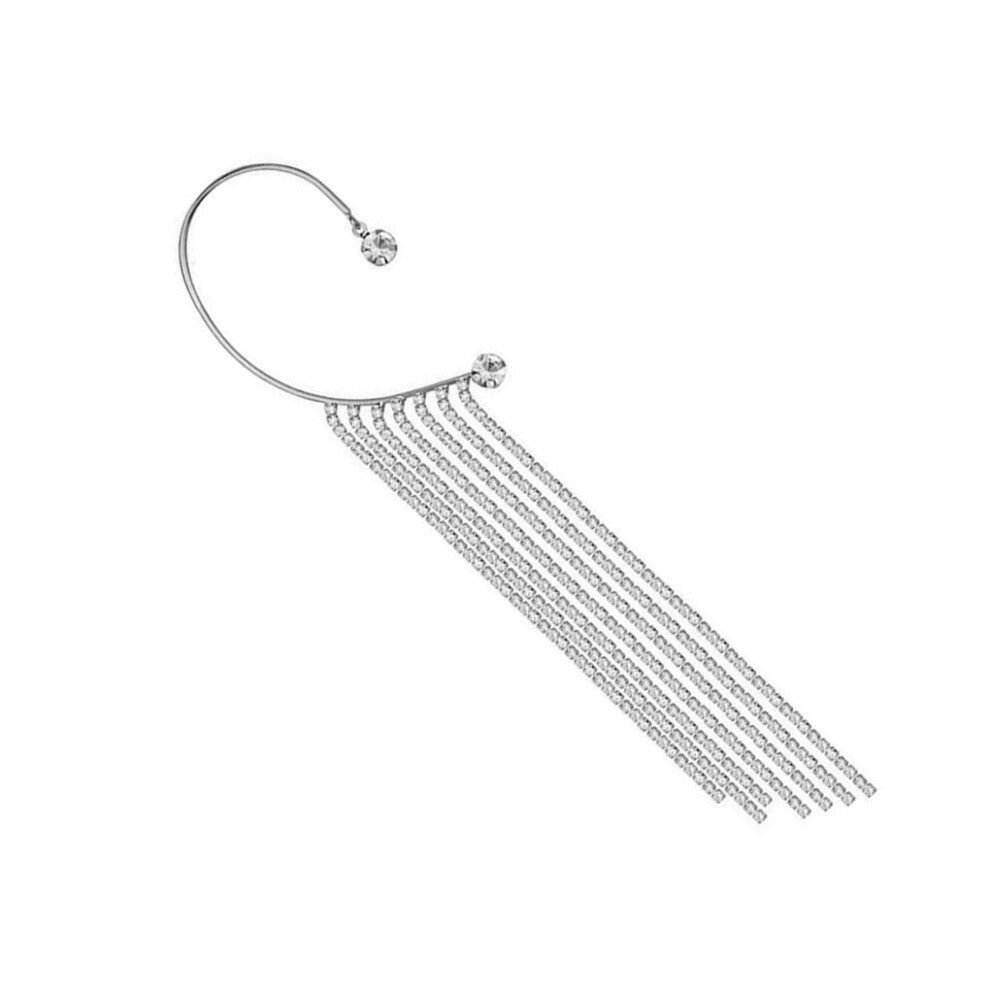 (Silver Single) Earrings Sparkling Eardrop Earring Easy Matching Jewelry Accessory