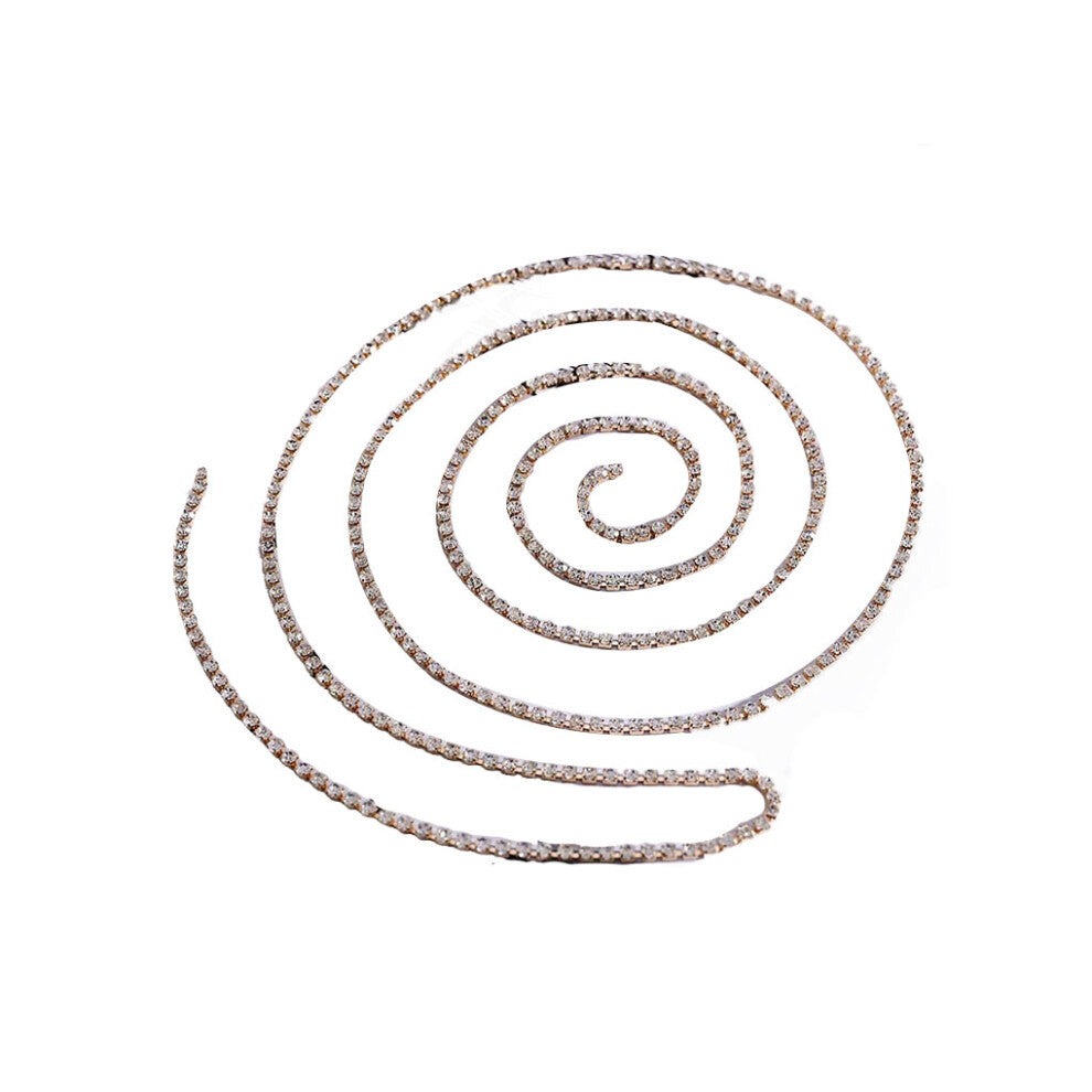 (Gold) Glitter Long Rhinestone Necklace Accessories Layered Necklaces for