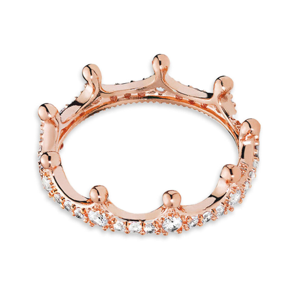 (Rose Gold) Alloy Rhinestone Ring Hand Knuckle Jewelry Accessories Personalized