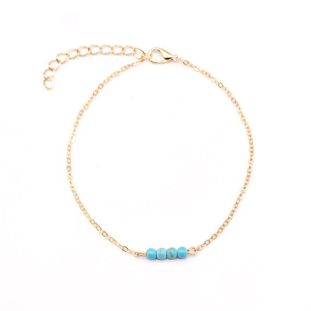 (Gold) Anklets Turquoise Jewelry Beach Accessories Ankle Bracelet for Women