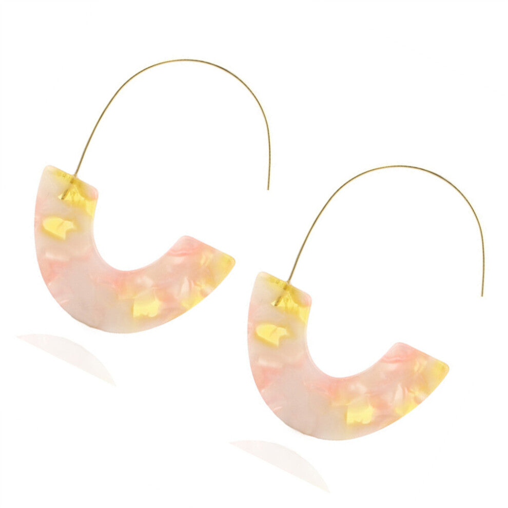 (PinkYellow) 1 Pair Earrings Delicate Multicolor Valentines Day for Holiday