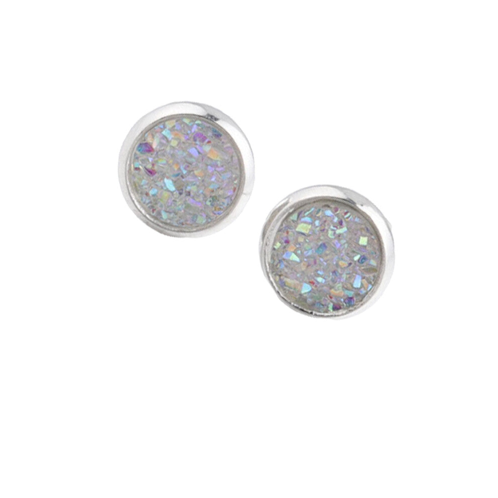 (White) Earrings Stainless Steel Eardrops Fine Electroplating Ear Studs