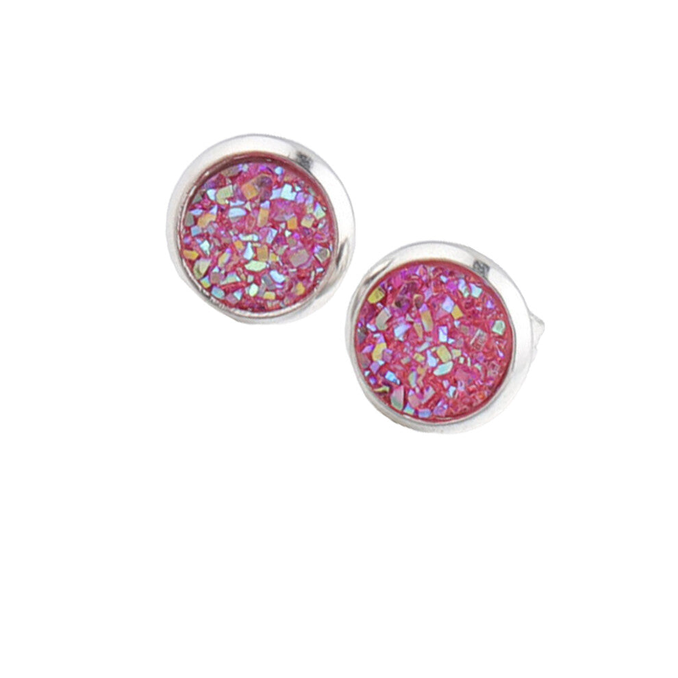 (Pink) Earrings Stainless Steel Eardrops Fine Electroplating Ear Studs