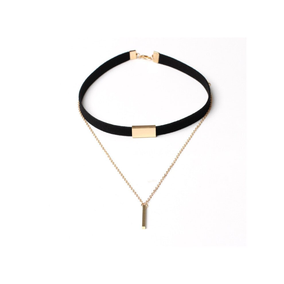 (Type1) Velvet Choker Neck Chain Layered Neckband for Women Teens Adults