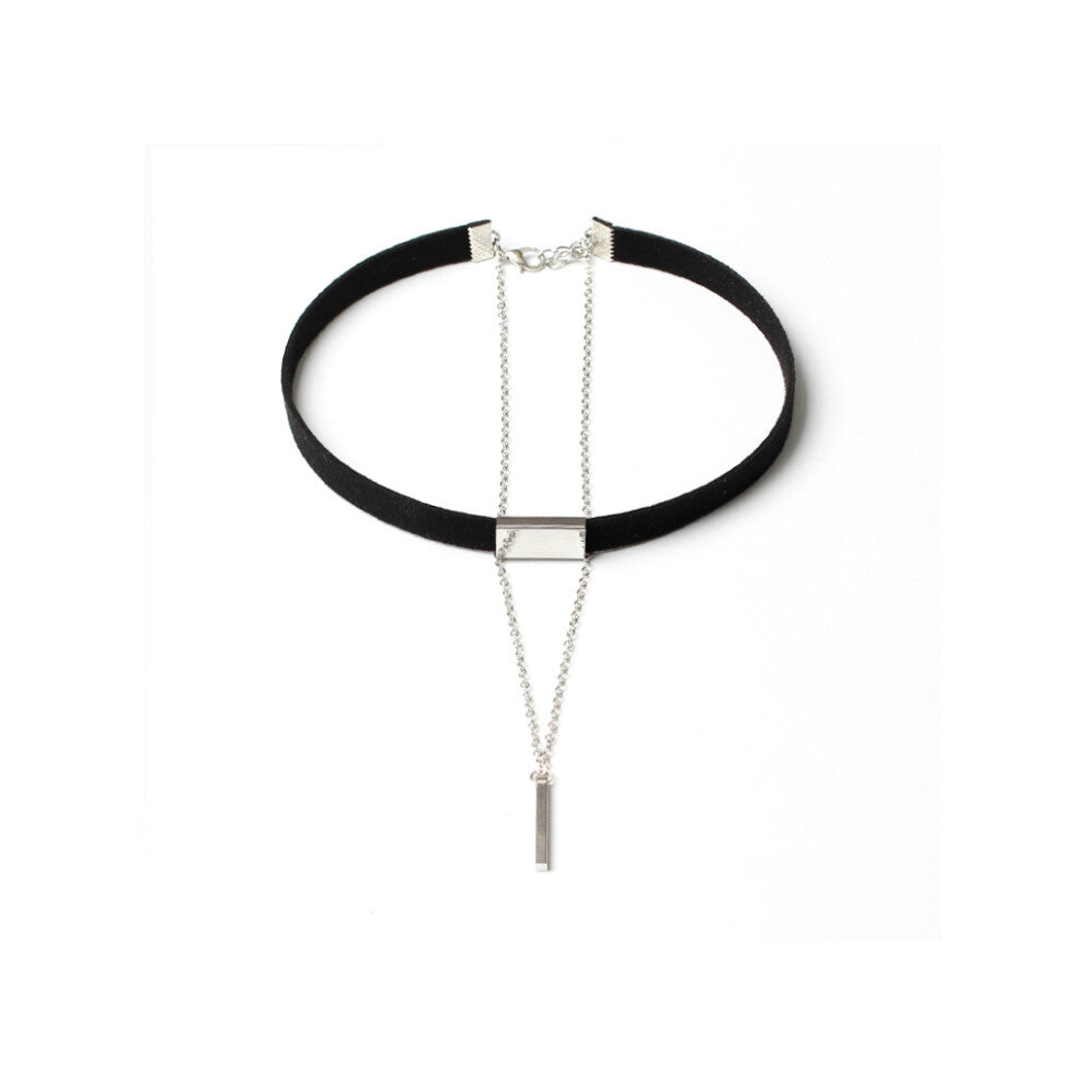 (Type3) Velvet Choker Neck Chain Layered Neckband for Women Teens Adults