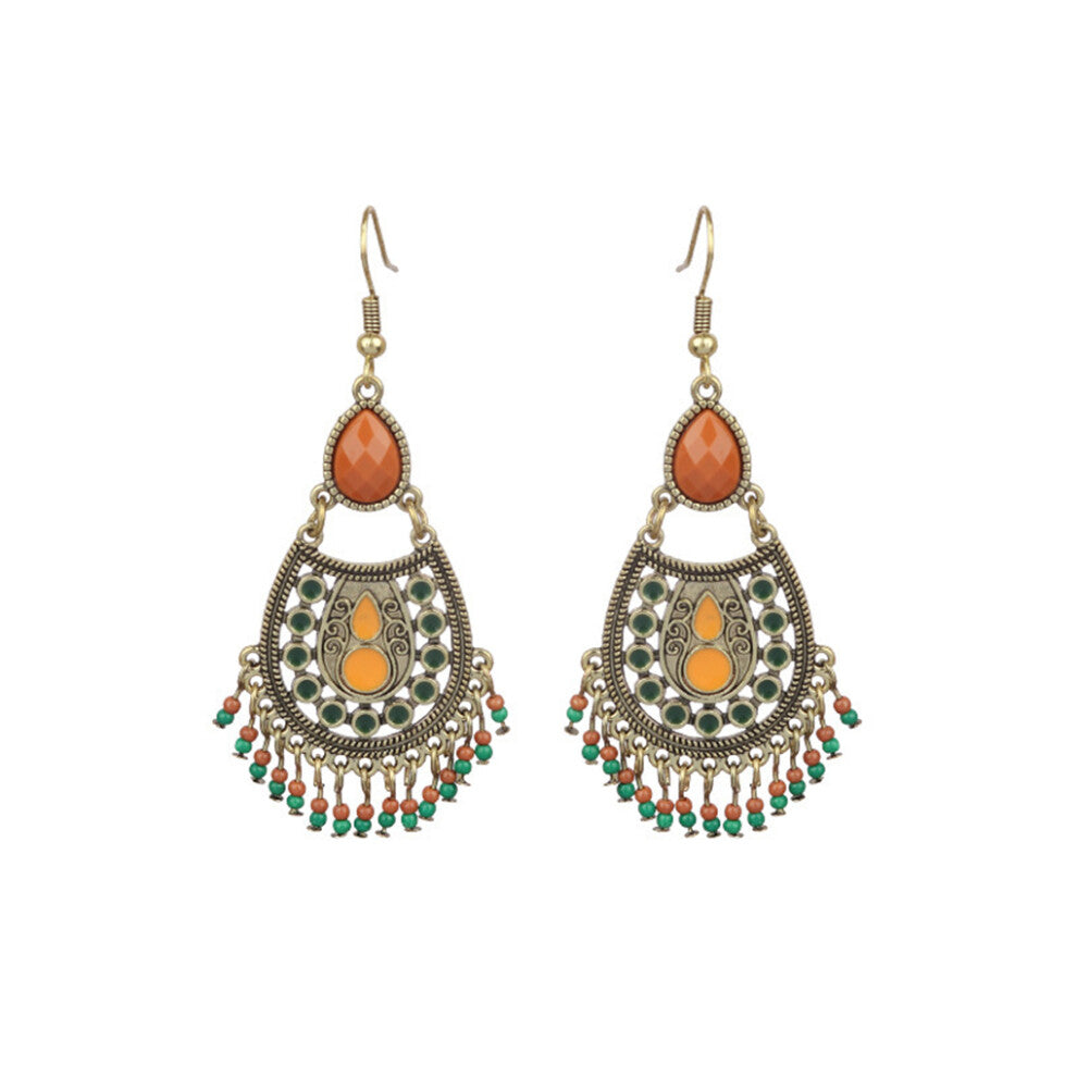 (0735) 1 Pair Boho Earrings Bohemian Vintage Style Hoop Earring Women