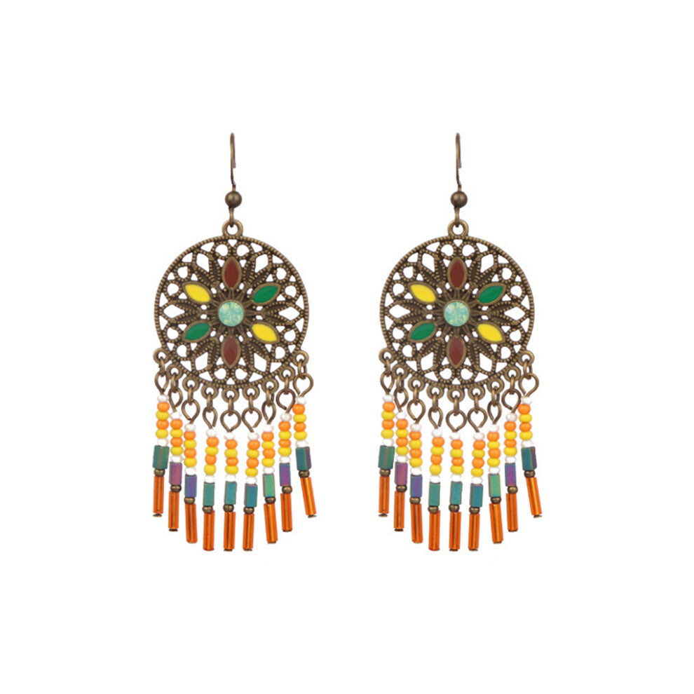 (0740) 1 Pair Boho Earrings Bohemian Vintage Style Hoop Earring Women