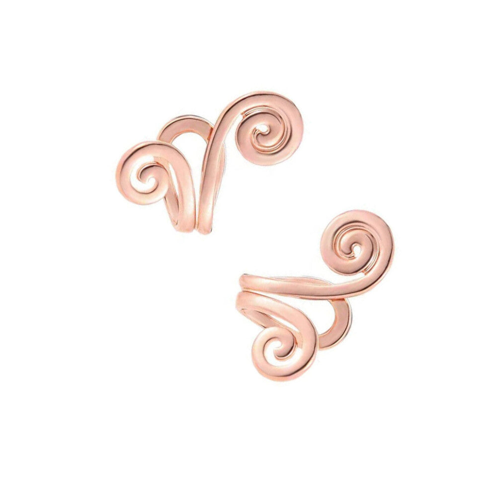 (Rose gold) Women Clip Earrings Jewelry Gift Non-piercing Earring Fashion Decor