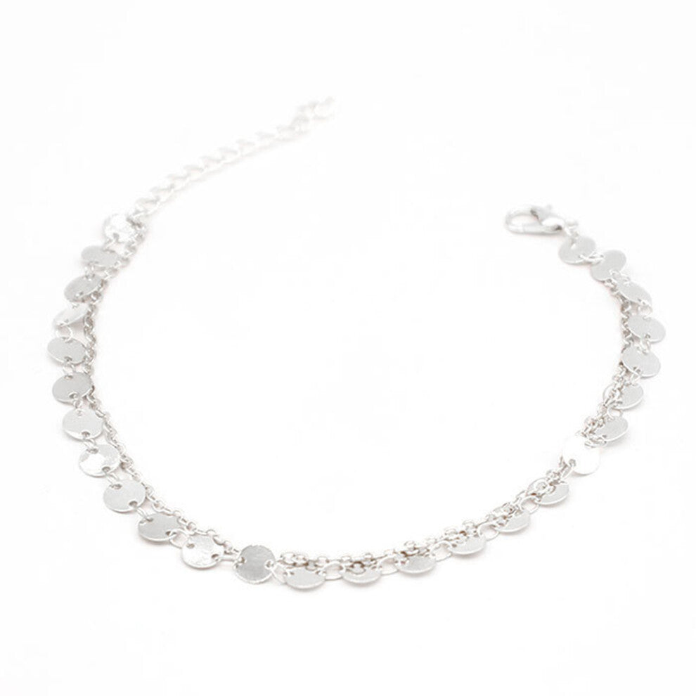 (silver) Anklets Layered Beach Accessories Ankle Bracelets for Valentine's Day