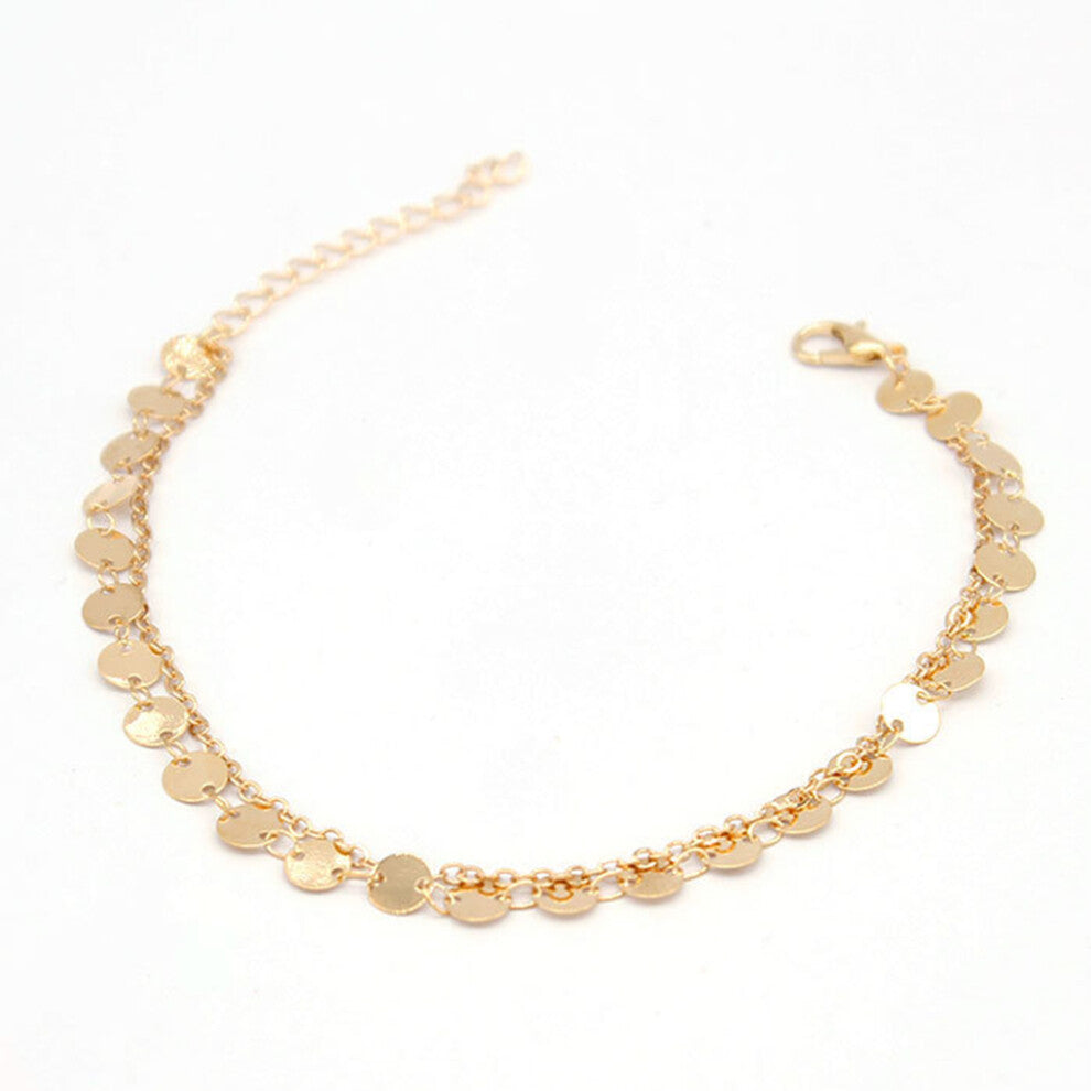 (Gold) Anklets Layered Beach Accessories Ankle Bracelets for Valentine's Day