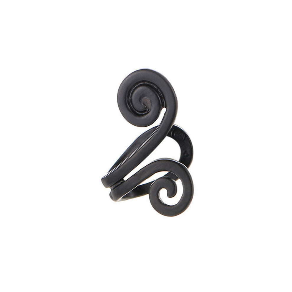 (Black) Ear Clip Without Piercing Stylish Earclip Fake Cartilage Earrings for