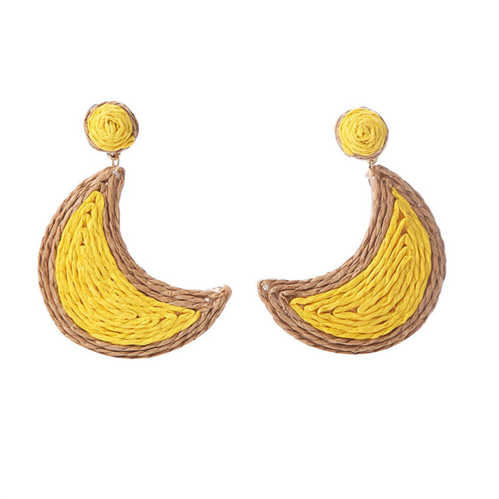 (Yellow) 1 Pair Vintage Earrings Pendant Portable Jewellery Dangle Beach Causal