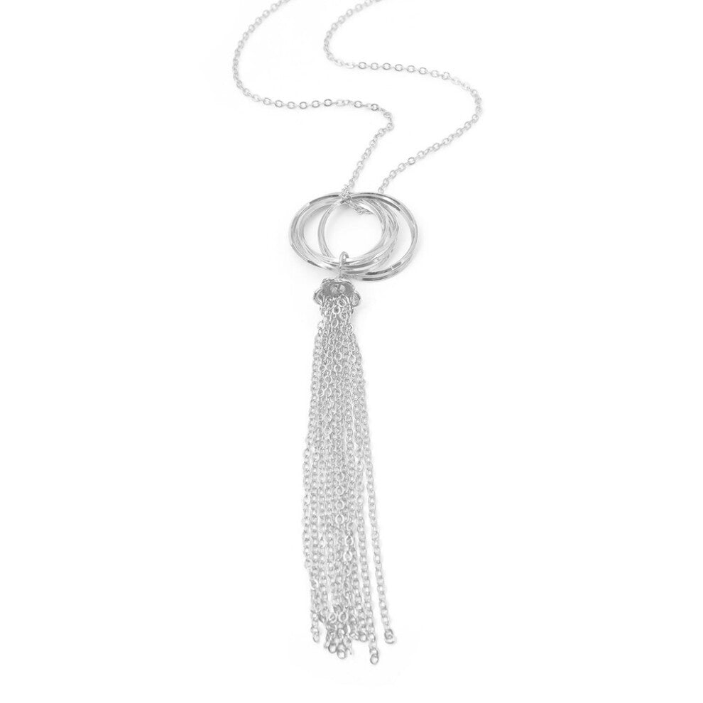 (White) Chain Necklace Adjustable Fringe Choker Accessories Necklaces with