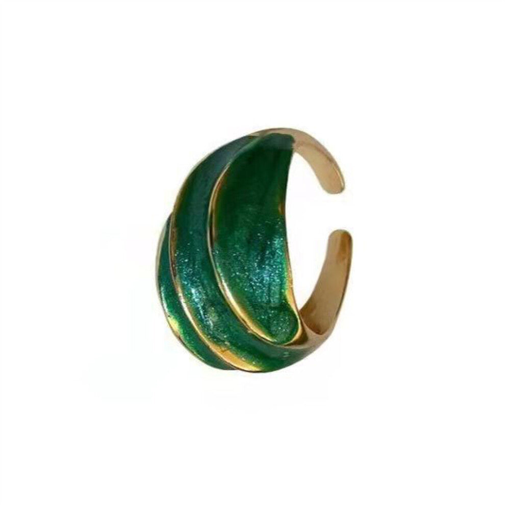 (Green) Lady Ring Zinc Alloy Opening Knuckle Rings Girlfriend Jewellery