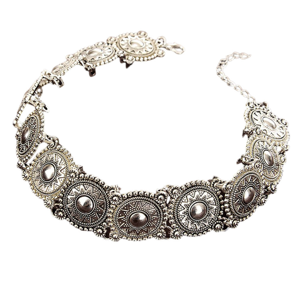 (Silver) Women Necklace Girls Necklaces Vintage Choker Party Banquet Dressing