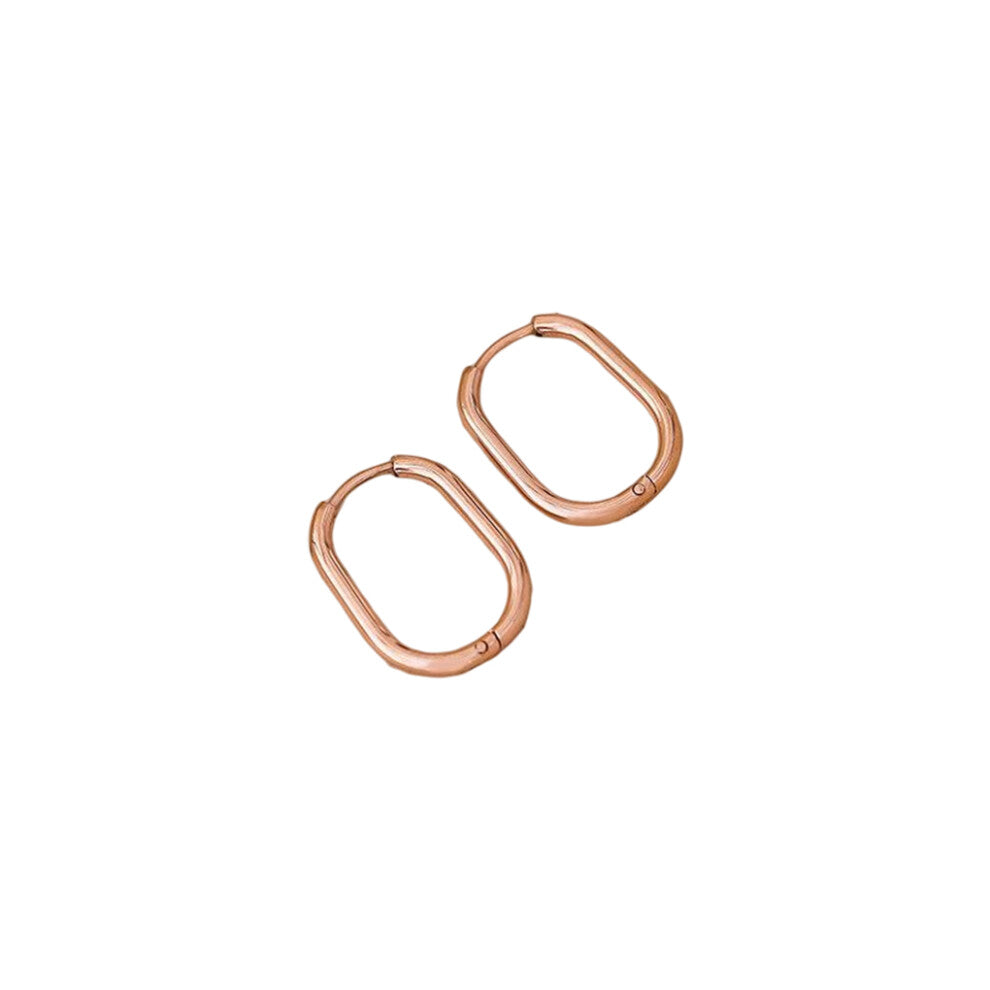 (Rose Gold) 1 Pair Geometry Earrings Party Engagement Ear Studs Piercing Jewelry