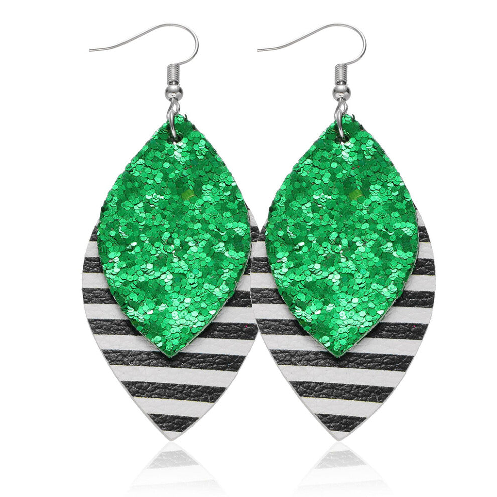 (Type 10) Leopard Print Earrings Fashion Ornament Body Adornment Leather Ears