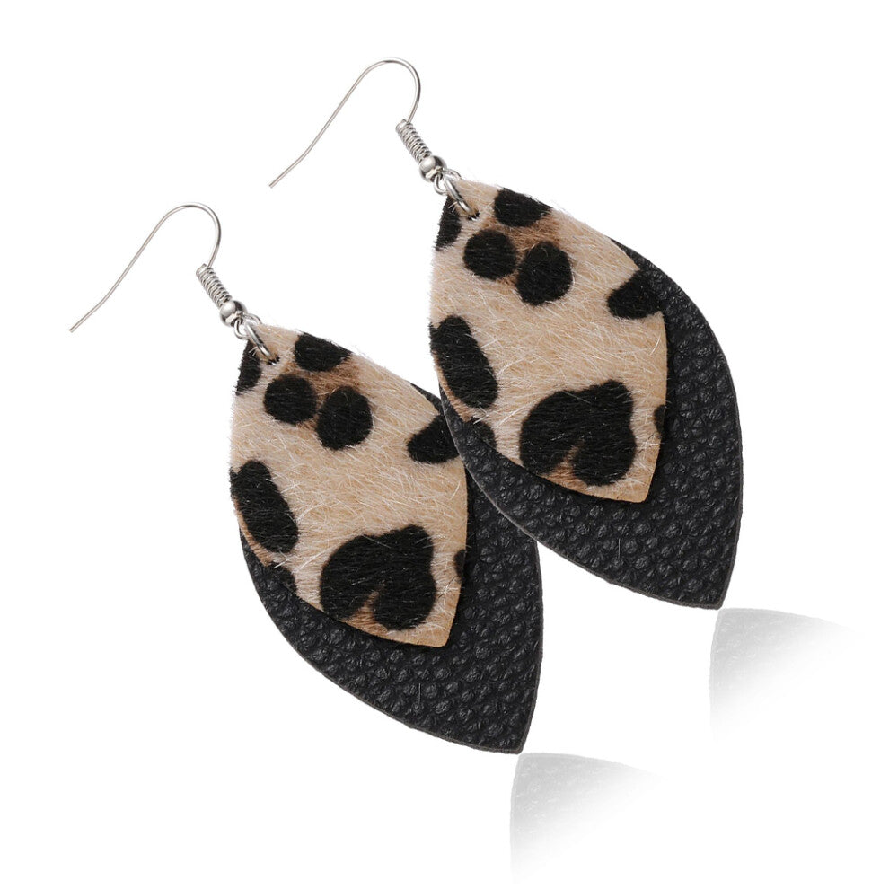 (Type 7) Leopard Print Earrings Fashion Ornament Body Adornment Leather Ears
