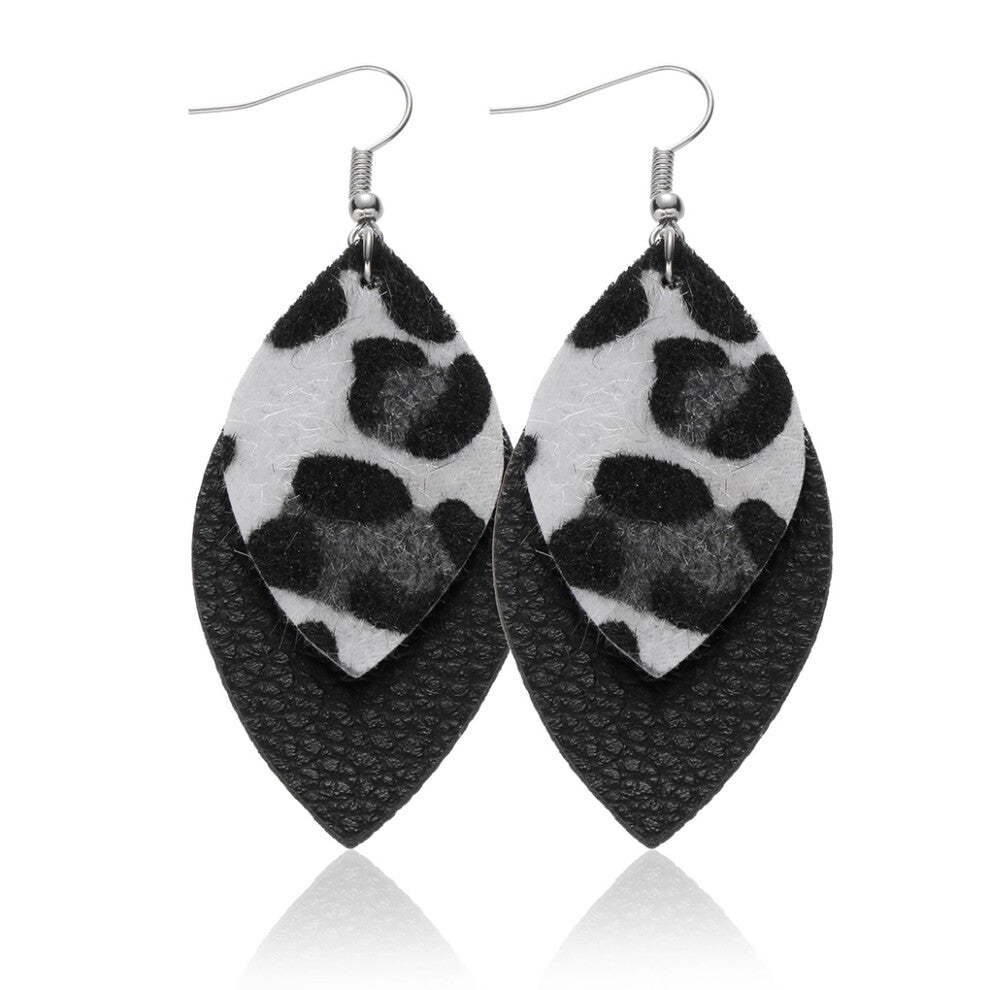 (Type 8) Leopard Print Earrings Fashion Ornament Body Adornment Leather Ears