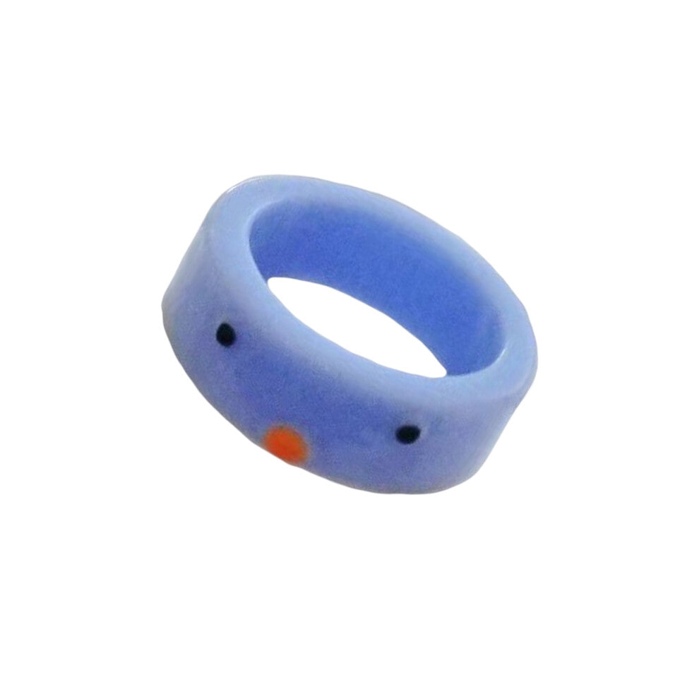 (Blue) Ladies Ring Resin Cartoon Birthday Party Work School Engagement