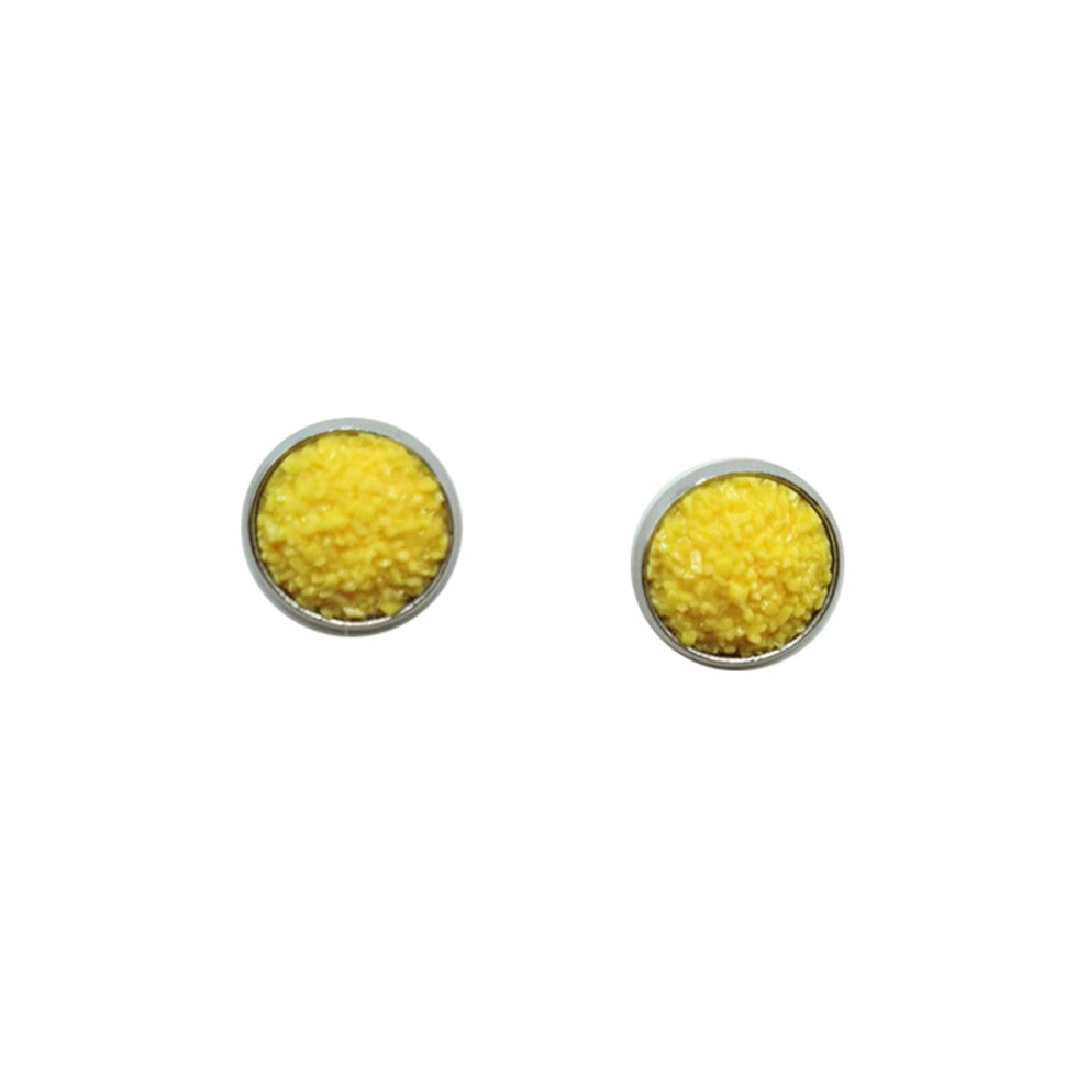 (Type14, 14) 12mm Druzy Ear Stud Earrings Wear-resistant Eardrop Jewelry for Women