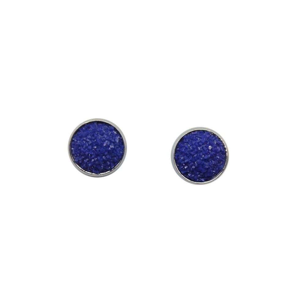 (Type20, 20) 12mm Druzy Ear Stud Earrings Wear-resistant Eardrop Jewelry for Women