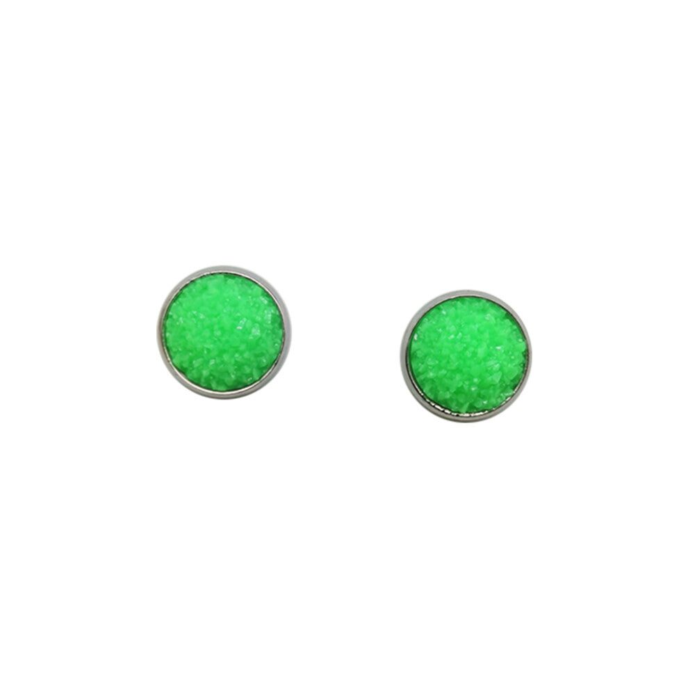 (Type21, 21) 12mm Druzy Ear Stud Earrings Wear-resistant Eardrop Jewelry for Women