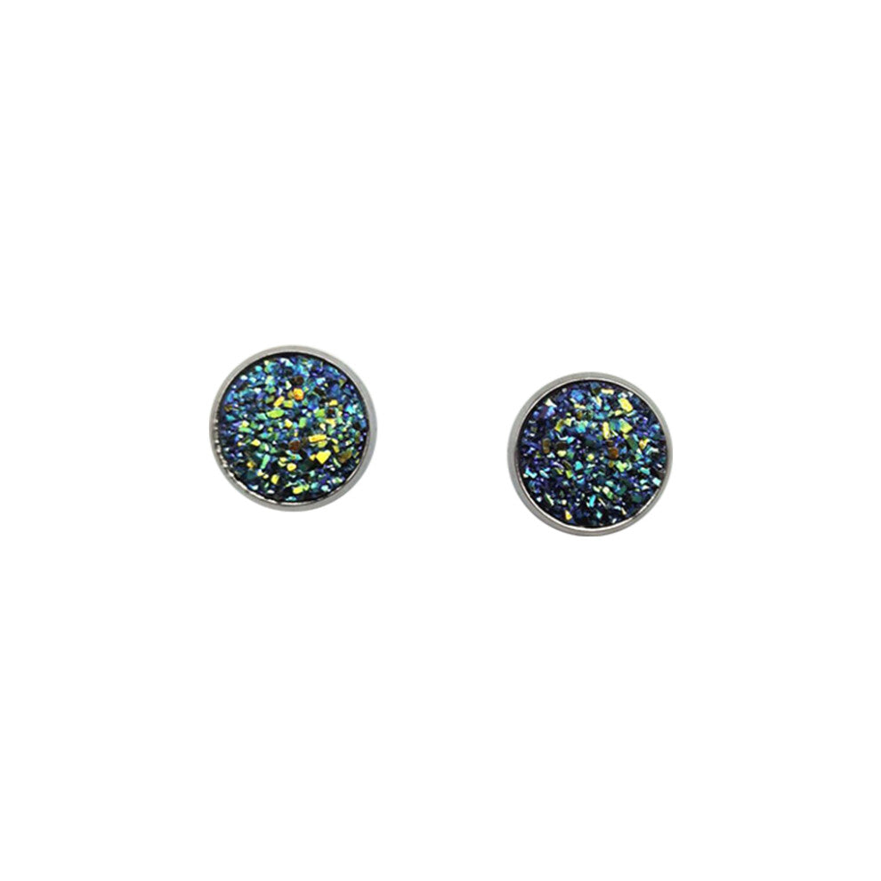 (Type29, 29) 12mm Druzy Ear Stud Earrings Wear-resistant Eardrop Jewelry for Women