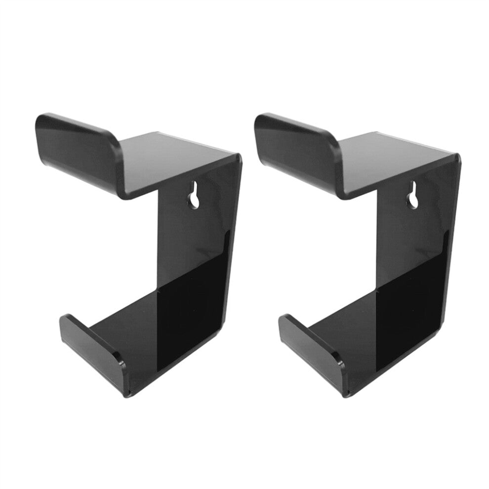 (Black) 2 Pieces Headset Holder Acrylic Display Stand Hanger Desktop Save