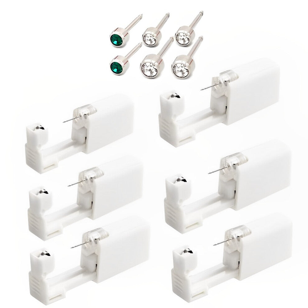 6 Pcs Ear Stud Piercing Tool Self Piercer Earrings Fittings Ears Hole