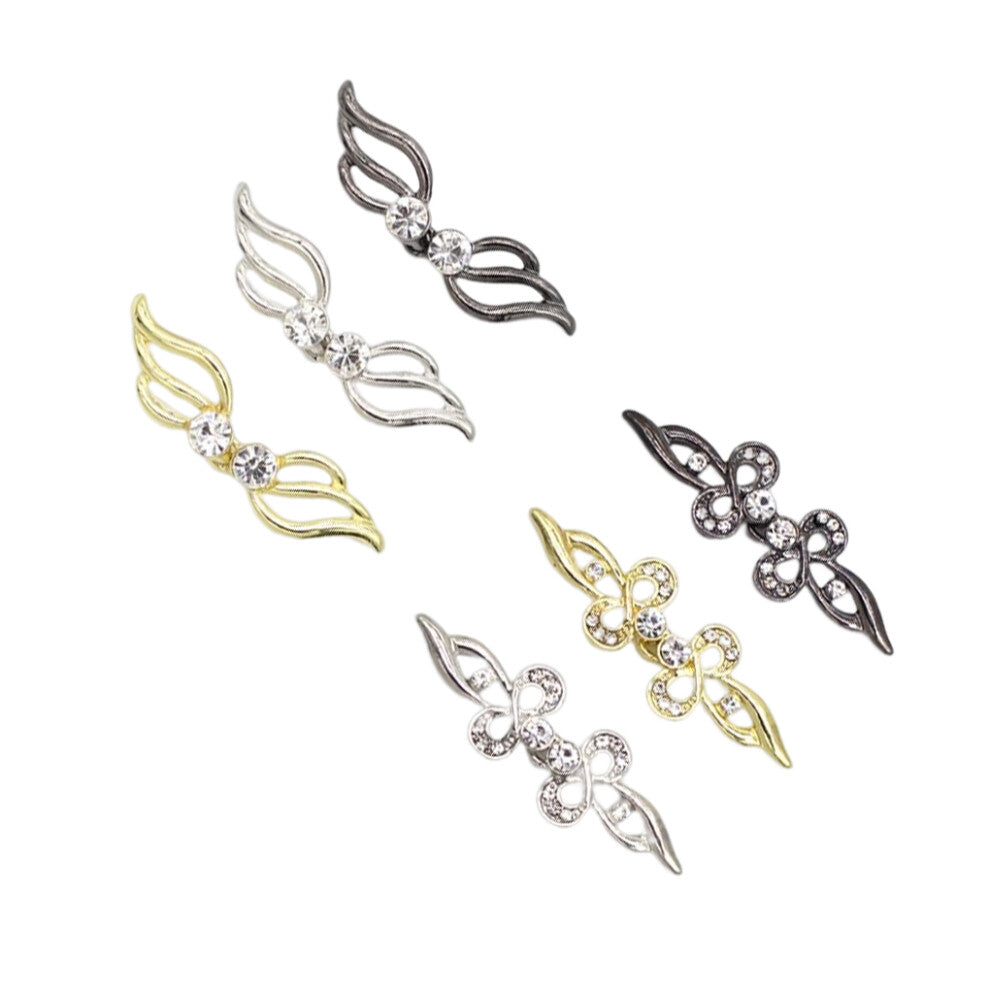 6 Pieces Wind Coat Clasp Stylish Rhinestone Cardigan Cloak Fastener