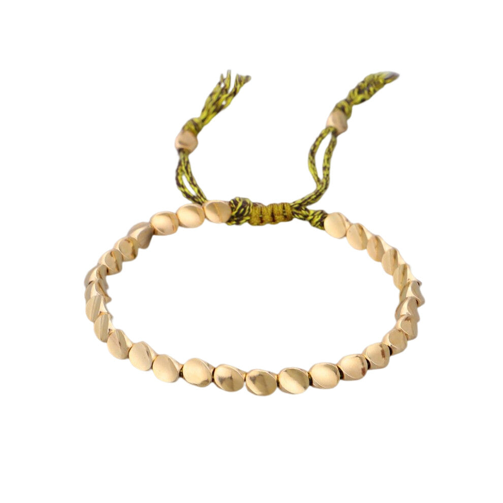 (YellowCoffee) Beaded Bracelet Rope Chain Wrist Band Multicolored Multipurpose