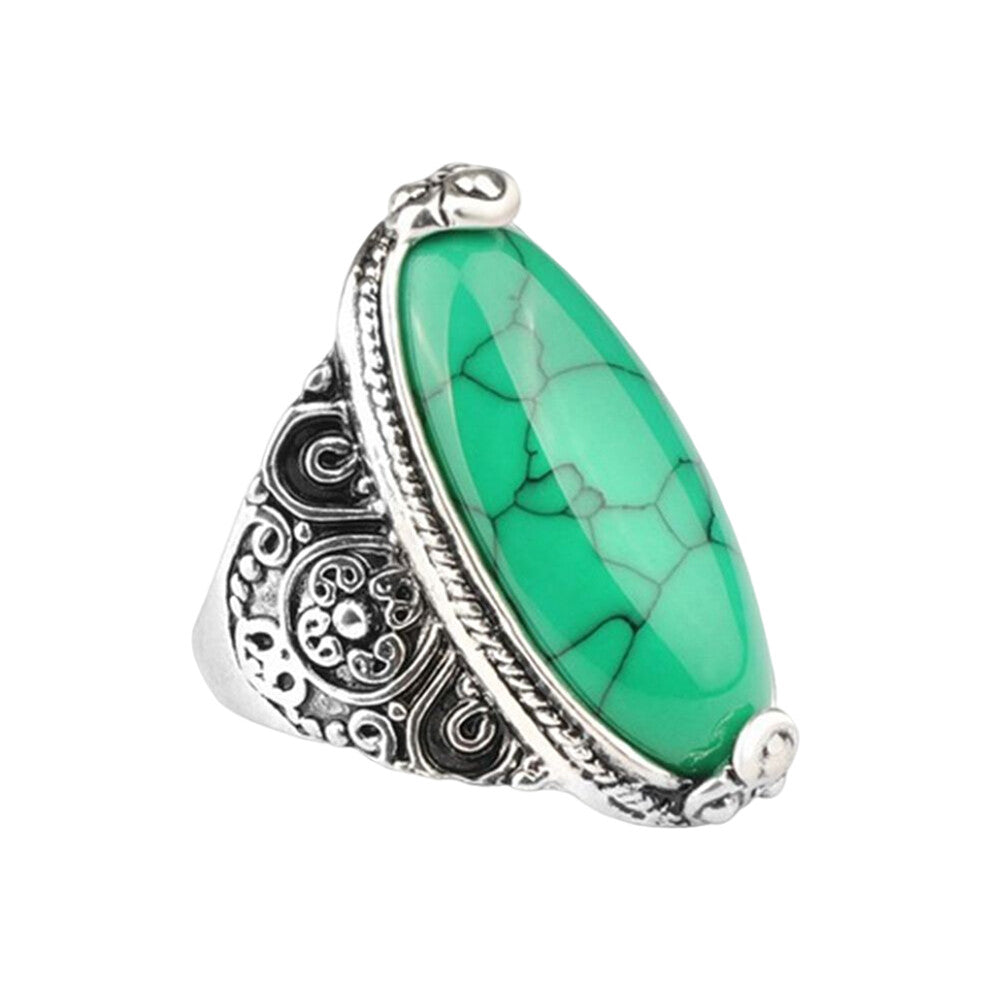 (Green) Alloy Bohemia Ring Decoration Rings Jewelry Dressing Up Accessory