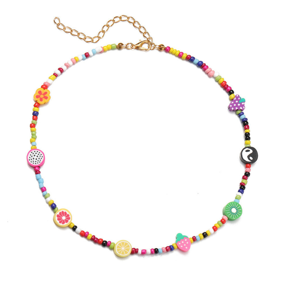 (Type 2) Pearl Necklace Beaded Choker Neck Chain Boho Jewelry Vacation Beach