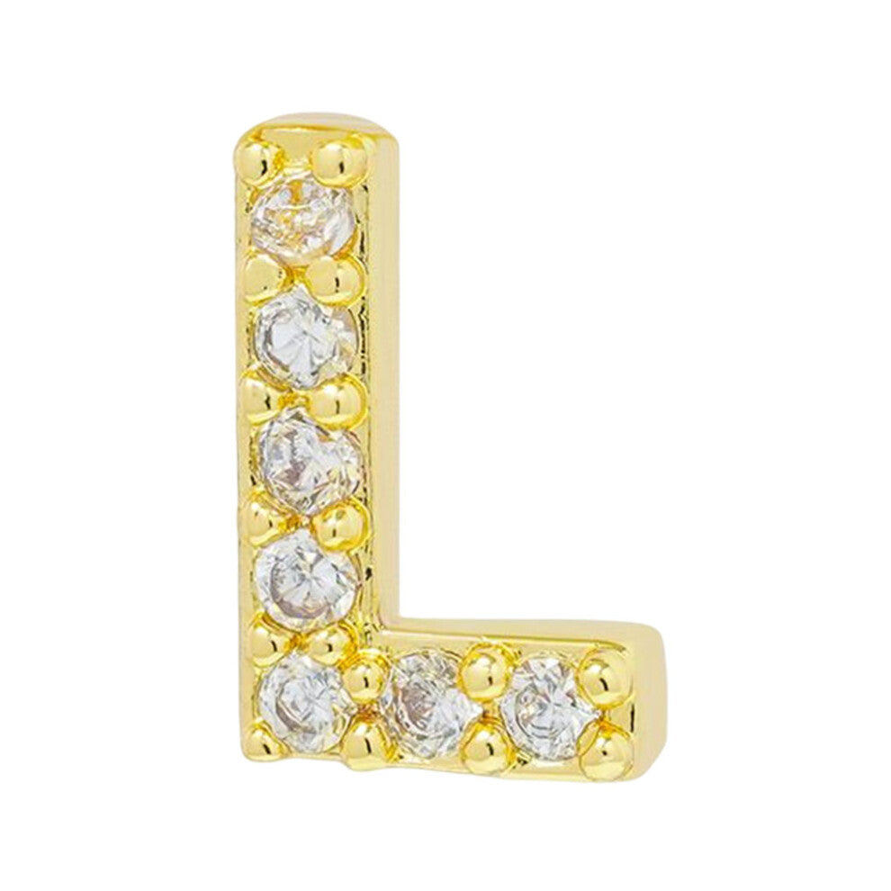 (L) Simple Design Letter Rhinestone Earring Stud Earrings Ear Jewellery