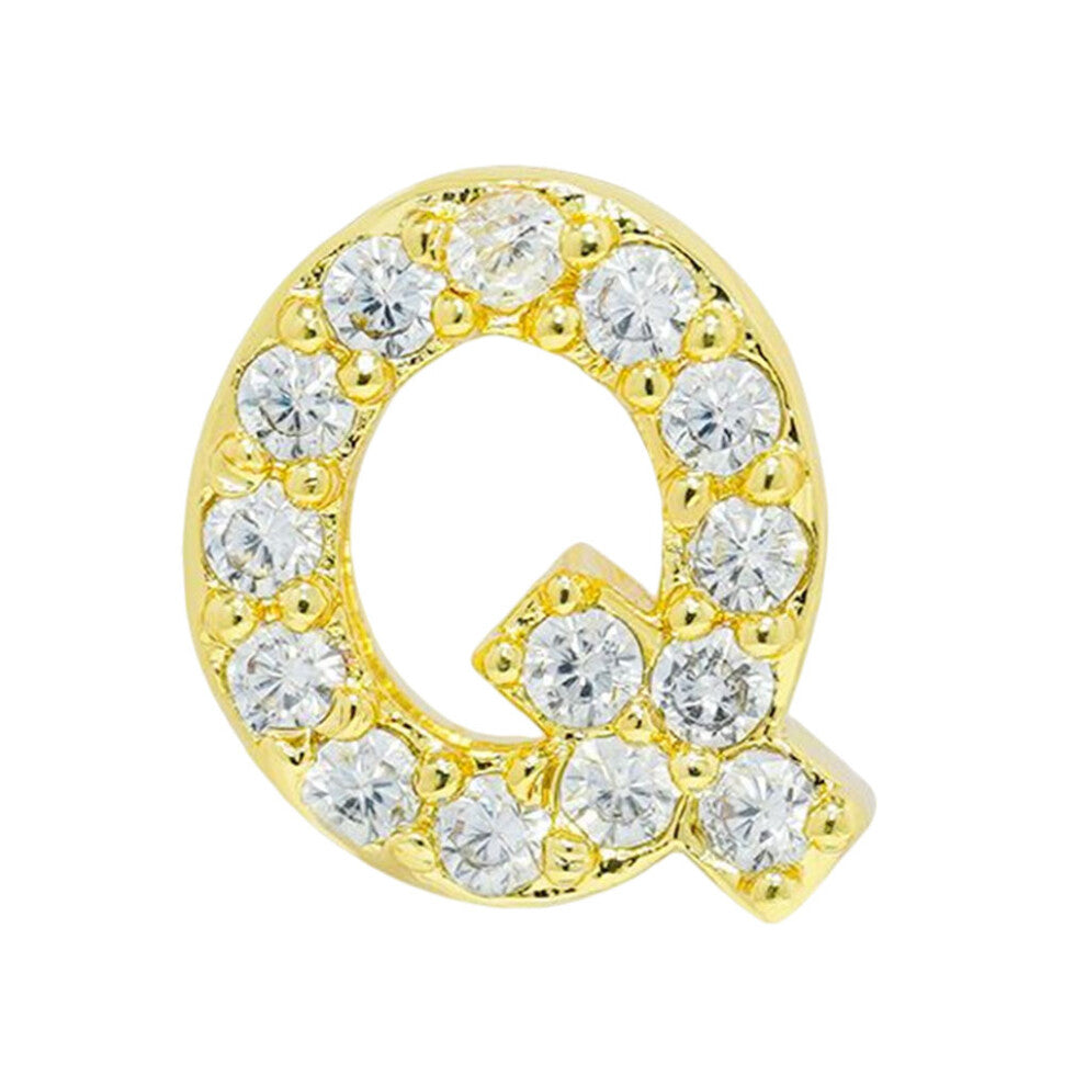 (Q) Simple Design Letter Rhinestone Earring Stud Earrings Ear Jewellery