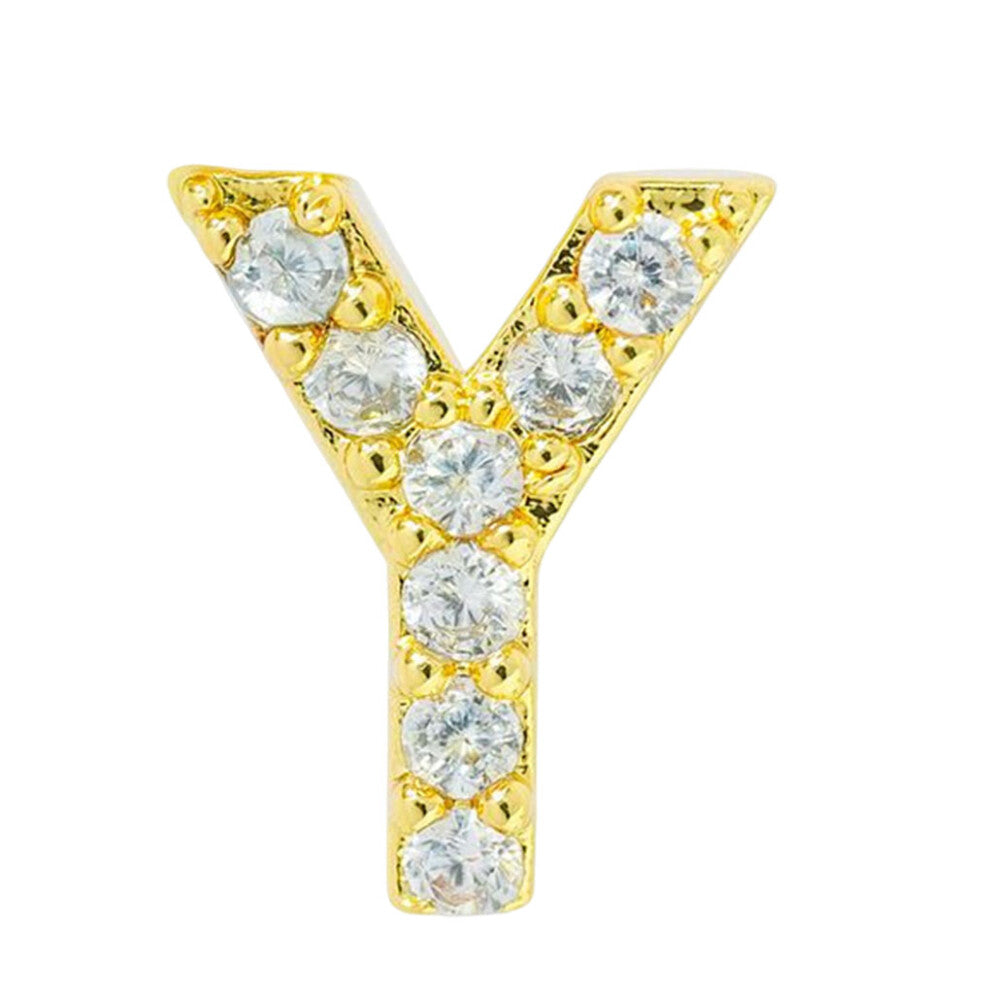 (Y) Simple Design Letter Rhinestone Earring Stud Earrings Ear Jewellery