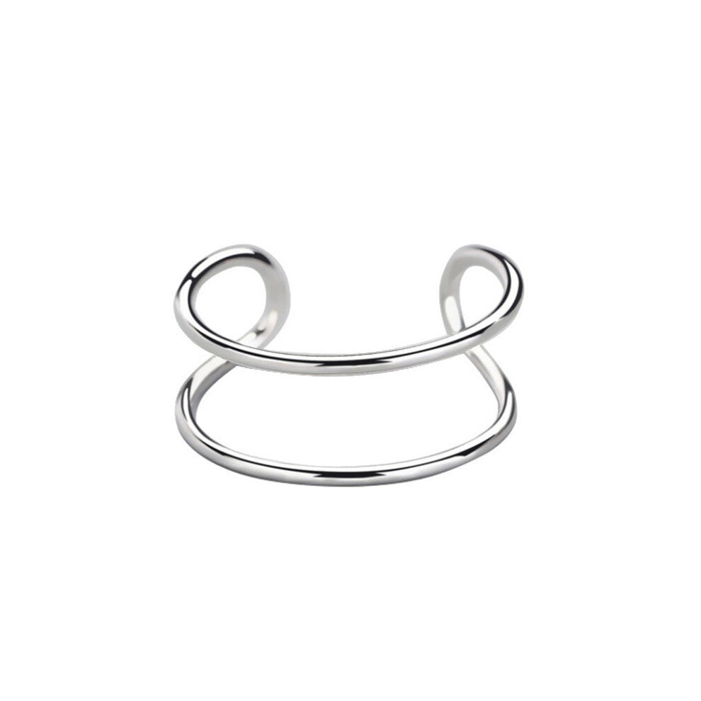 (Silver) Rings Wedding Engagement Party Adjustable Open Ring Jewelry Birthday