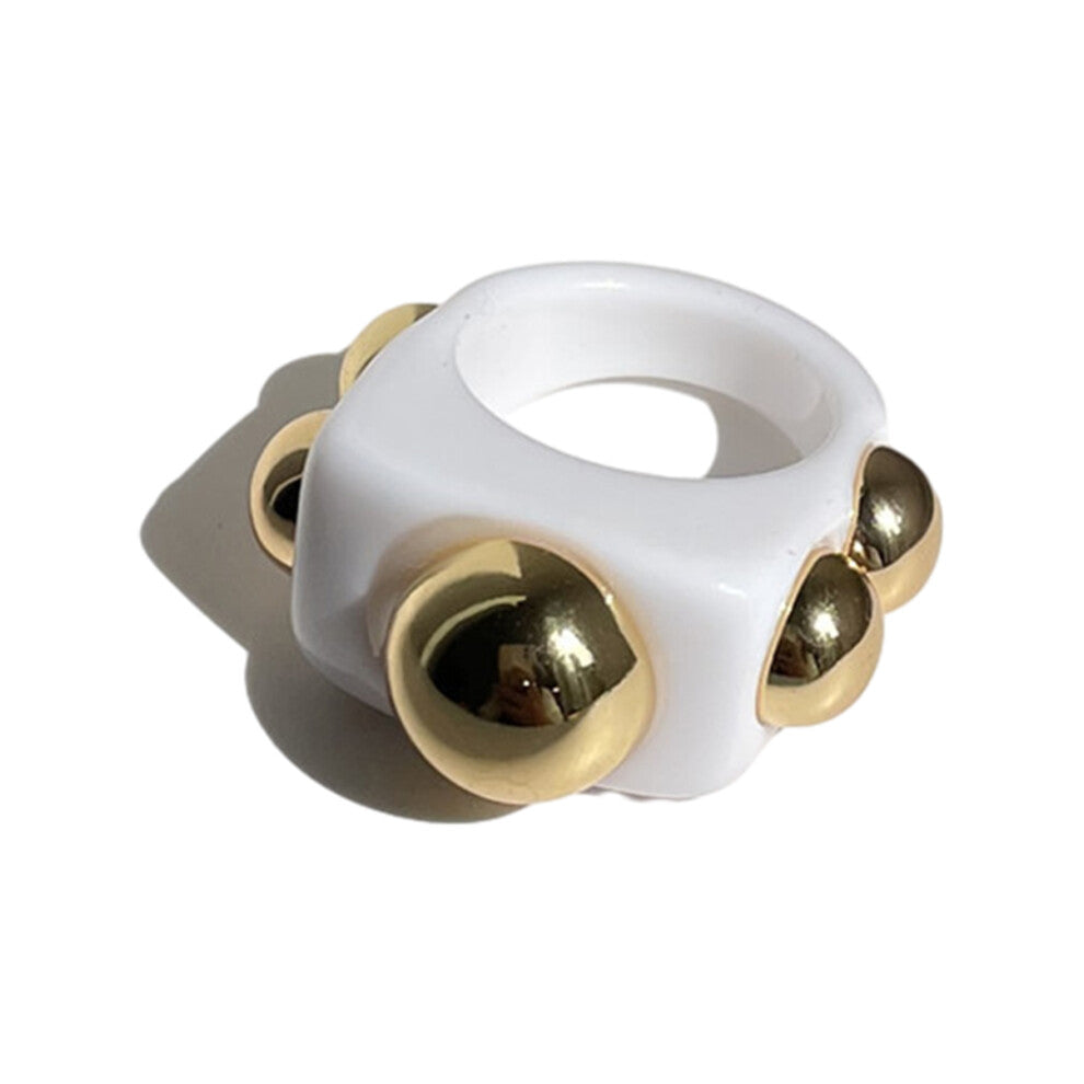 (white) Arcylic Chunky Rings Fashionable Accessories For Women S Rings Gift