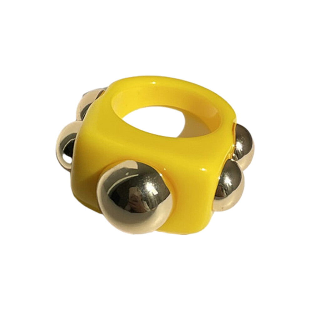 (yellow) Arcylic Chunky Rings Fashionable Accessories For Women S Rings Gift