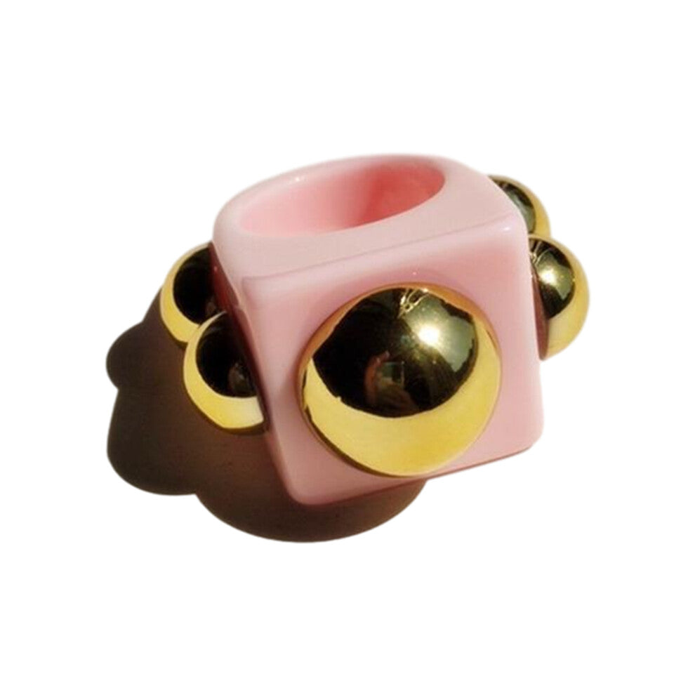 (pink) Arcylic Chunky Rings Fashionable Accessories For Women S Rings Gift