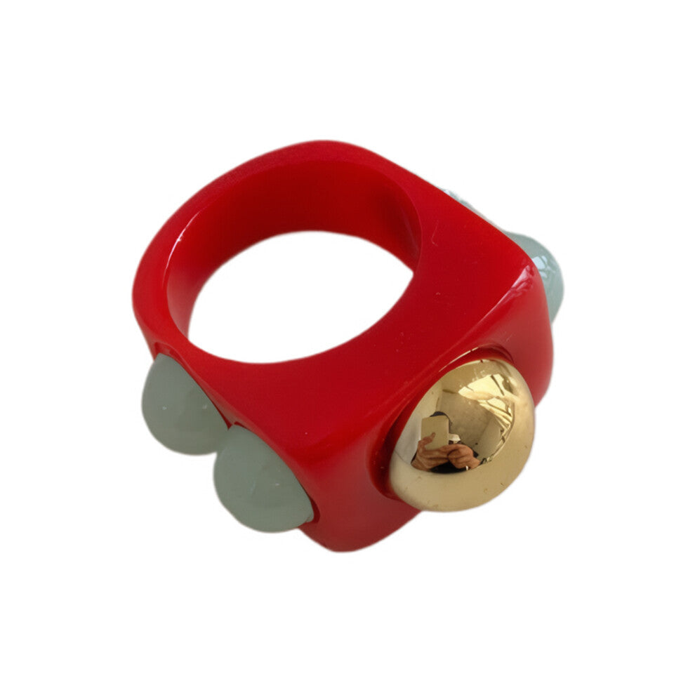 (red) Arcylic Chunky Rings Fashionable Accessories For Women S Rings Gift