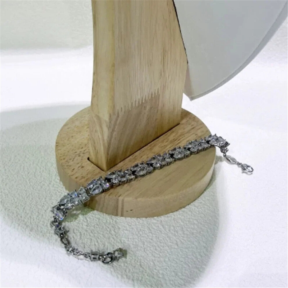 (Bracelet1) S Original 2025 Trendy White Crystal Fine Jewelry Set for Women Water Drop Necklace Earring Bracelet Party Accessories Jewelry