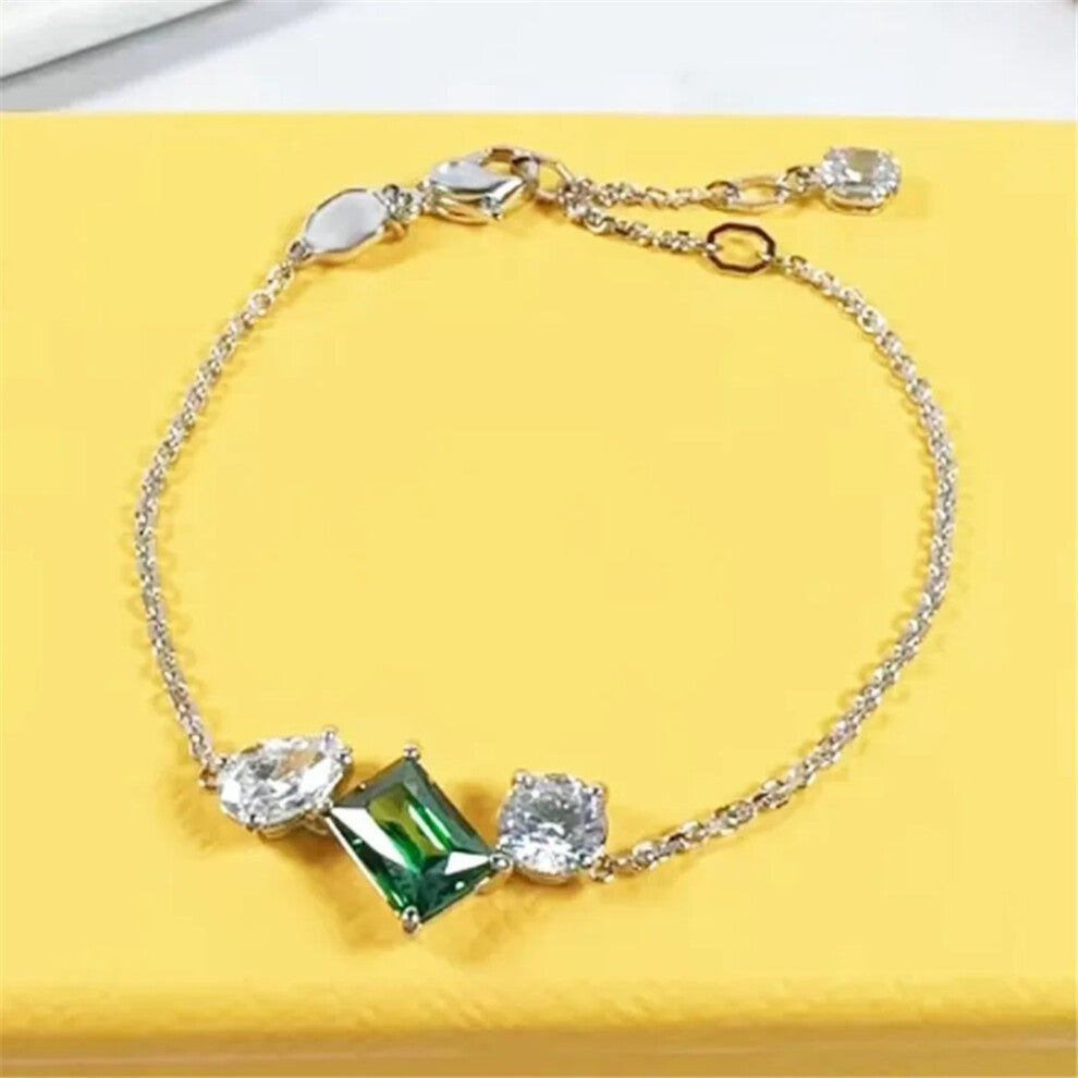 (Bracelet3) S Original 2025 Trendy White Crystal Fine Jewelry Set for Women Water Drop Necklace Earring Bracelet Party Accessories Jewelry