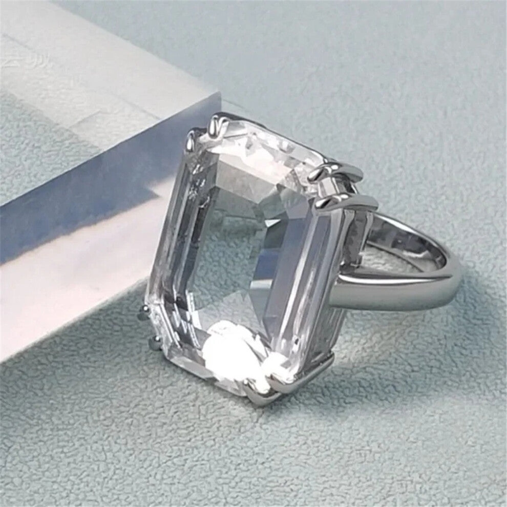 (Size 6 52mm6) S Original 2025 Trendy White Crystal Fine Jewelry Set for Women Water Drop Necklace Earring Bracelet Party Accessories Jewelry