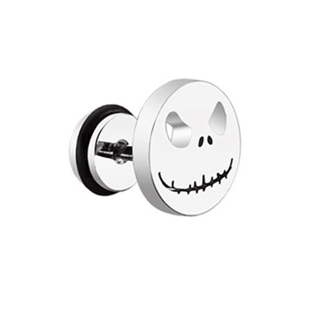 (Steel Color, 10x10mm) Ear Studs Punk Style Piercing Earrings Stainless Steel Jewelry Gifts