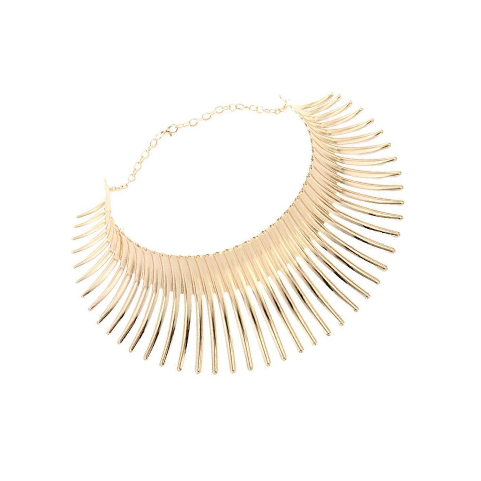 (Gold) Modern Womens Statement Collar Choker Chunky Bib Necklace Fashion
